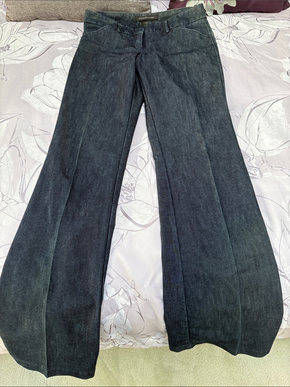 Express Black Wide Leg Flare Jeans